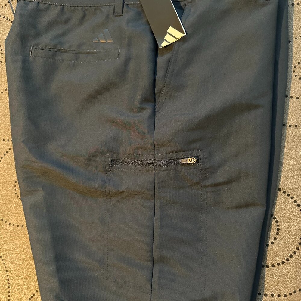 ADIDAS GOLF WOVEN CREW NAVY SEMI CARGO SHORTS SIZE 40 38 OR 36 MEN NWT $65.00